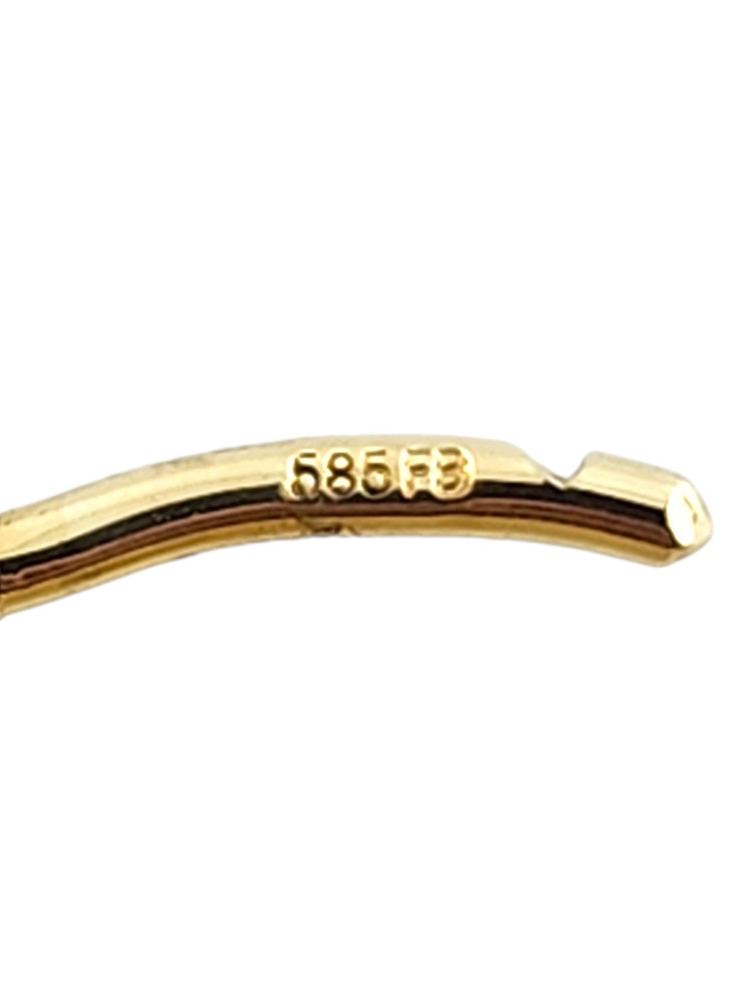 14K Yellow Gold Hinged Cuff Hoop Earrings #18771 For Sale 2