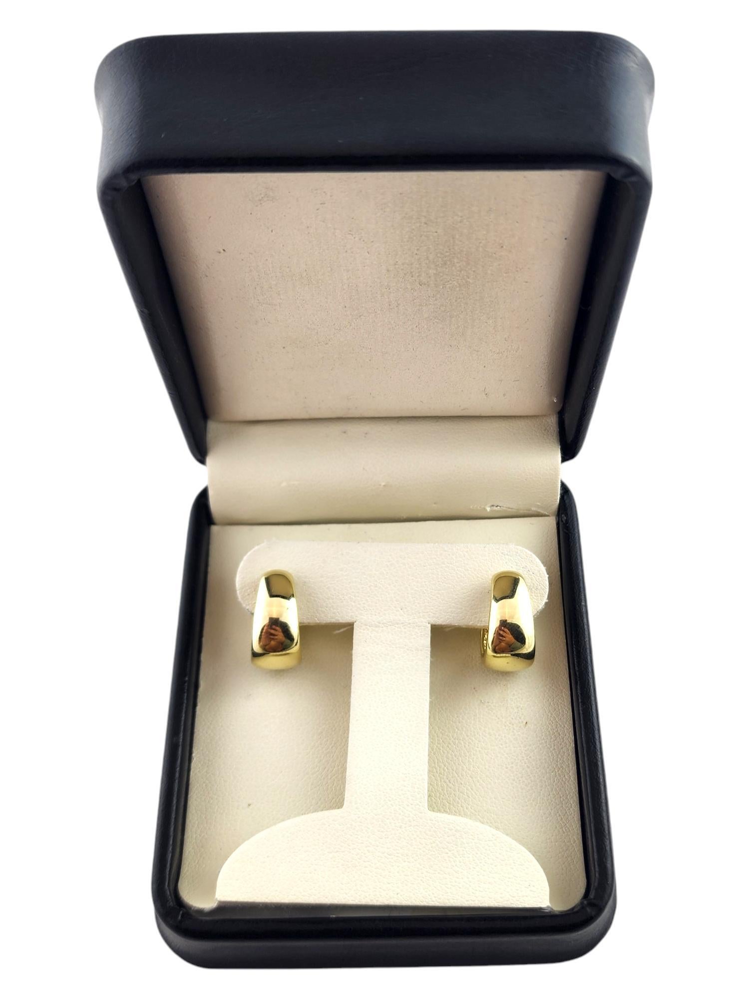 14K Yellow Gold Hinged Cuff Hoop Earrings #18771 For Sale 3