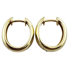 14K Yellow Gold Hinged Cuff Hoop Earrings #18771