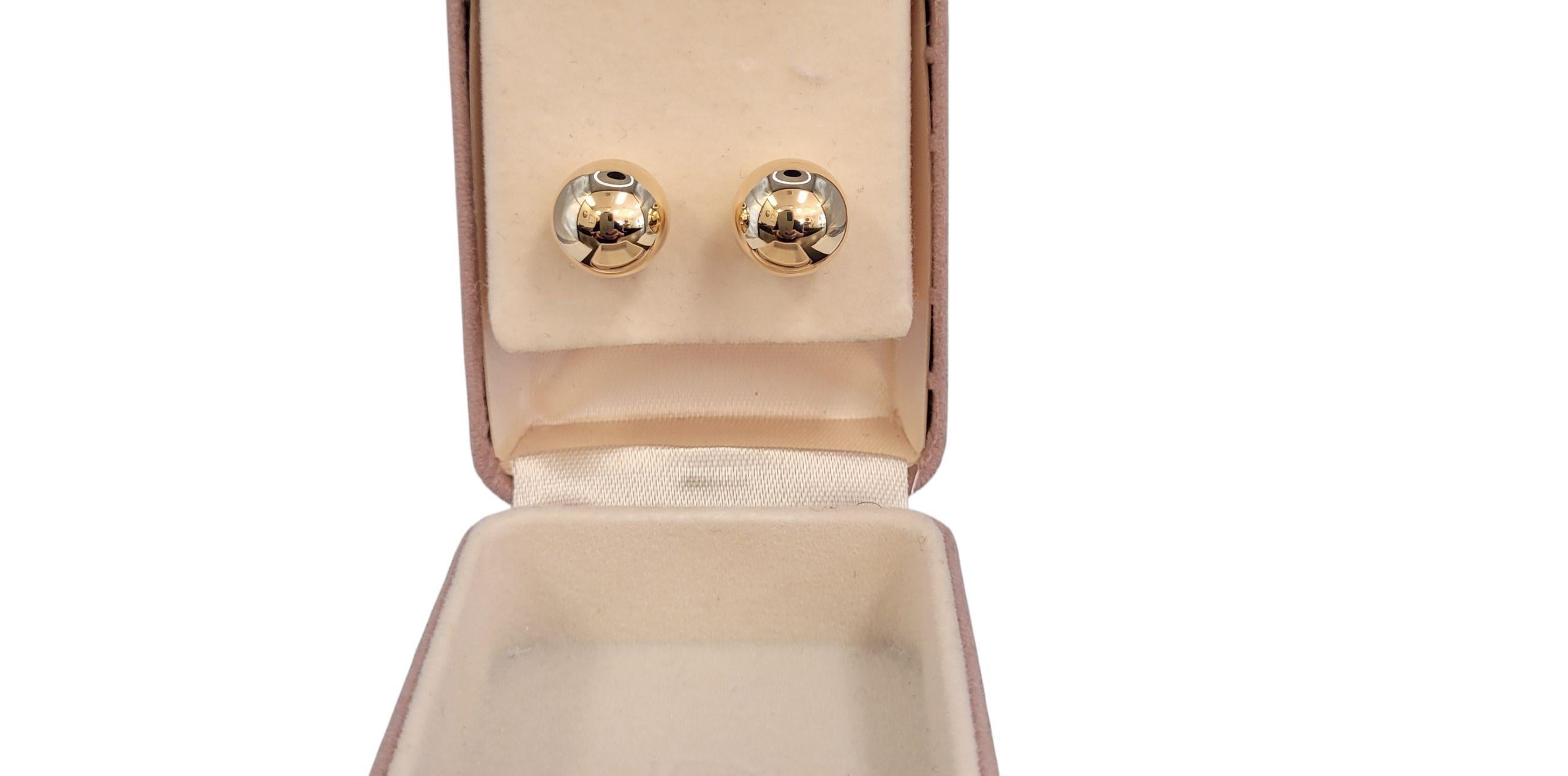 Donna Orecchini a sfera in oro giallo 14k con foro da 12 mm #23213 in vendita