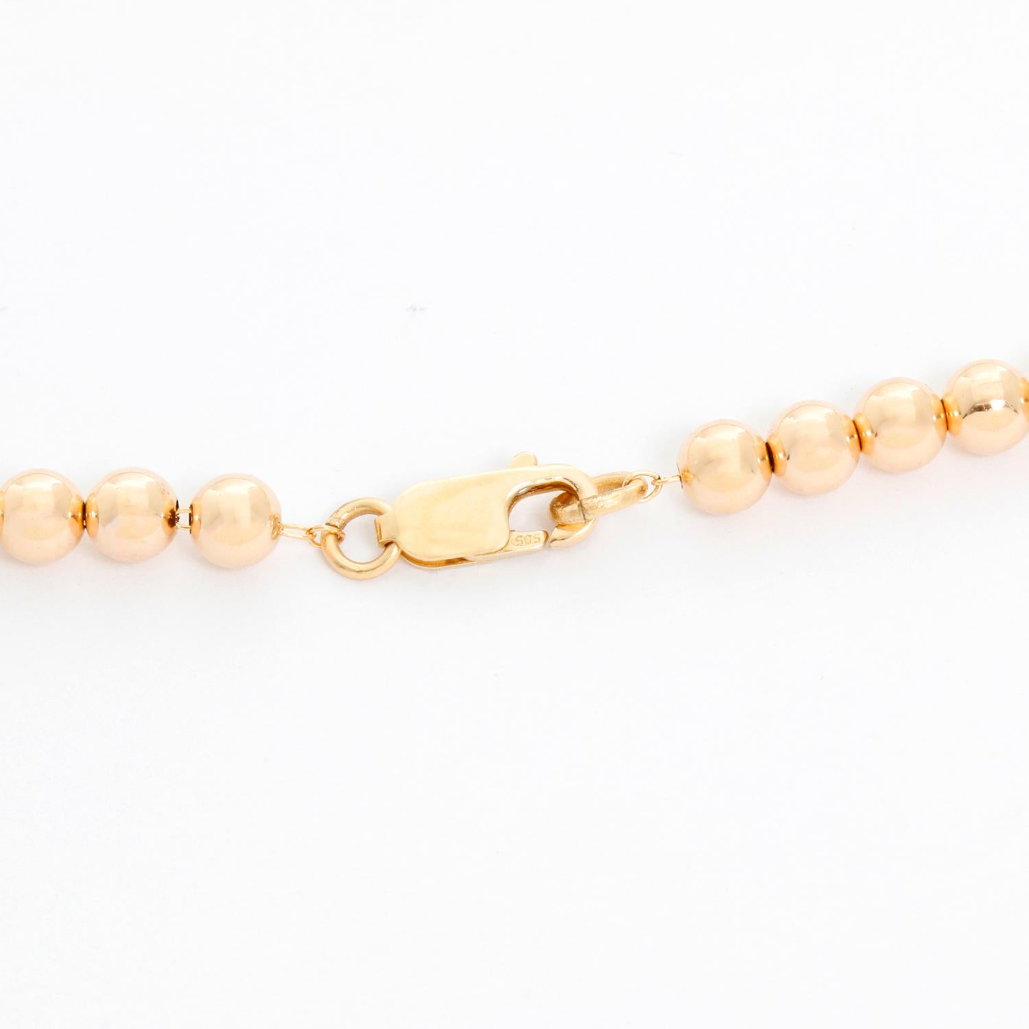 hollow gold beads necklace