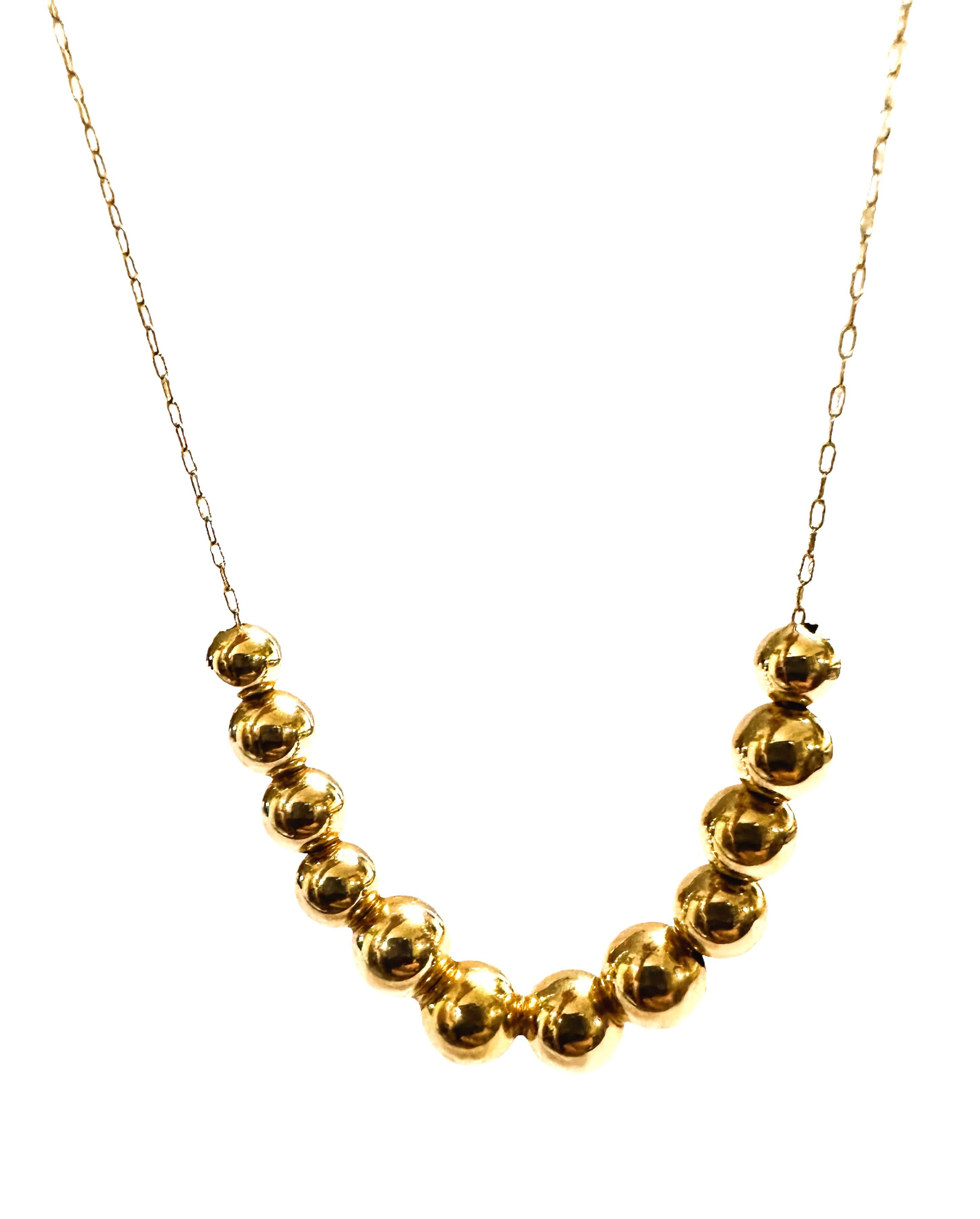 gold ball bead chain necklace