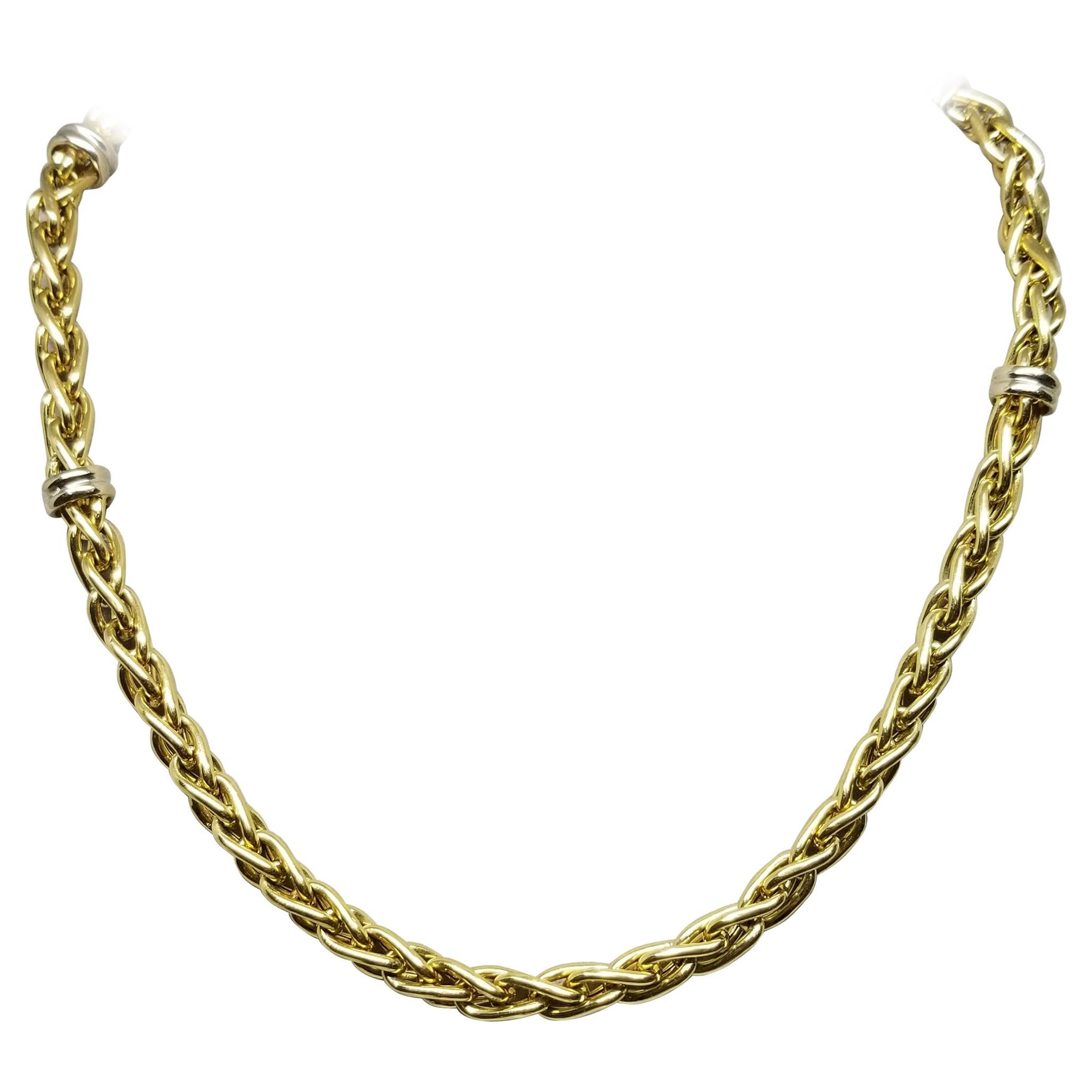 14k yellow gold "Hollow" heavy look necklace with black onyx "Toggle" clasp 