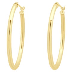 Pendientes de aro huecos de oro amarillo de 14K