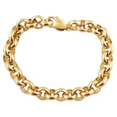 Bracelet à maillons creux Rolo en or jaune 14 carats n°15732