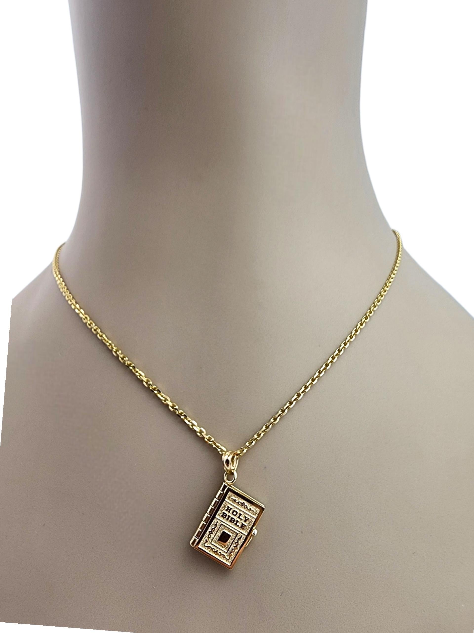 14K Yellow Gold Holy Bible Our Father Prayer Charm #22408 For Sale 6