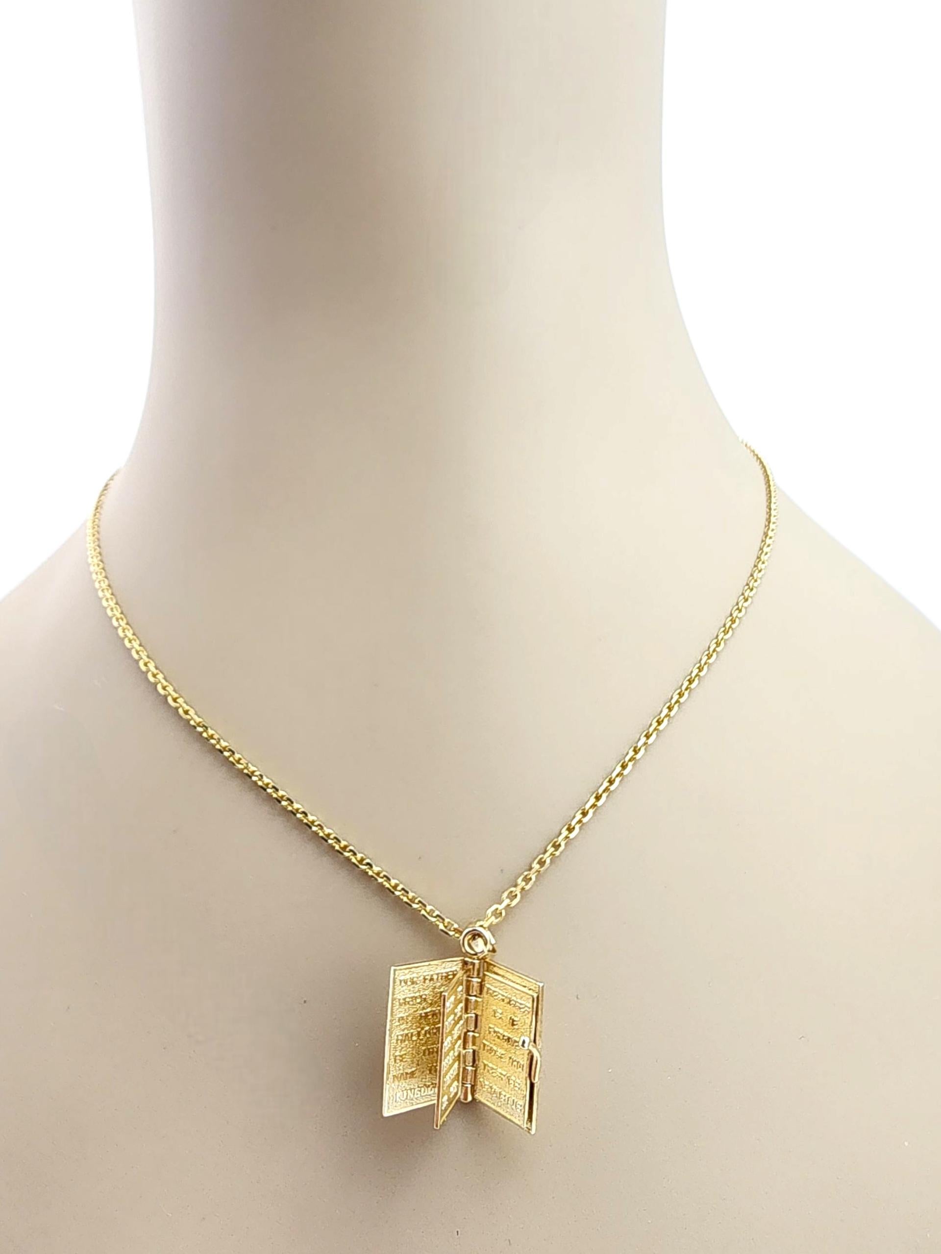 14K Yellow Gold Holy Bible Our Father Prayer Charm #22408 For Sale 7