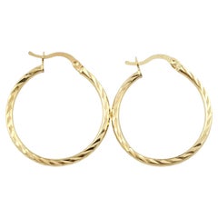 Vintage 14K Yellow Gold Hoop Earrings #13441