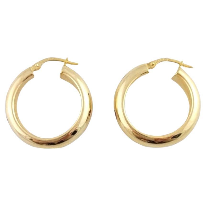 14K Yellow Gold Hoop Earrings #15869 For Sale