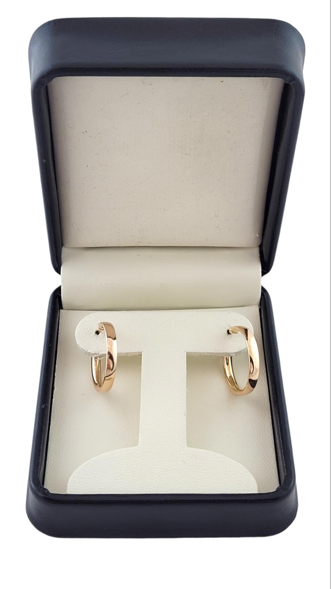 14K Yellow Gold Hoop Earrings #15901 For Sale 3