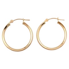 14K Yellow Gold Hoop Earrings #15901