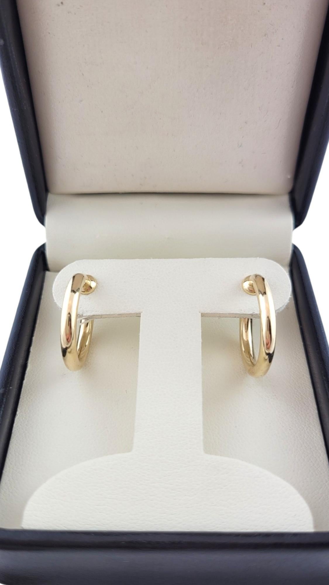 14K Yellow Gold Hoop Earrings #16065 For Sale 1