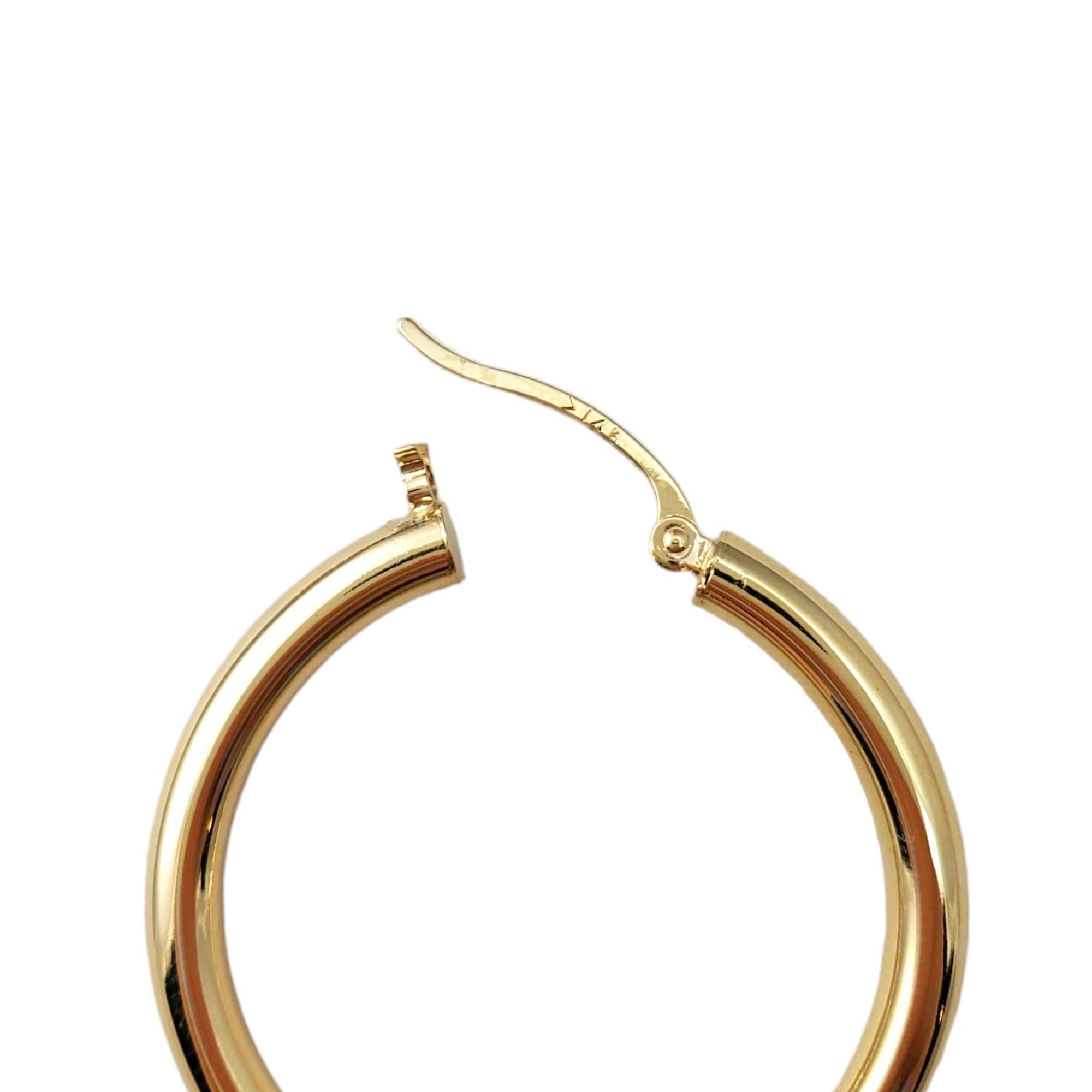 14K Yellow Gold Hoop Earrings #16663 For Sale 2