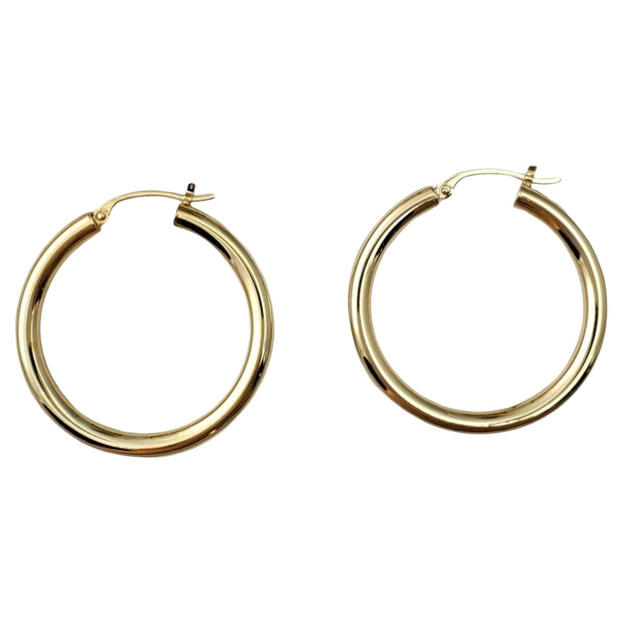 14K Yellow Gold Hoop Earrings #16663 For Sale