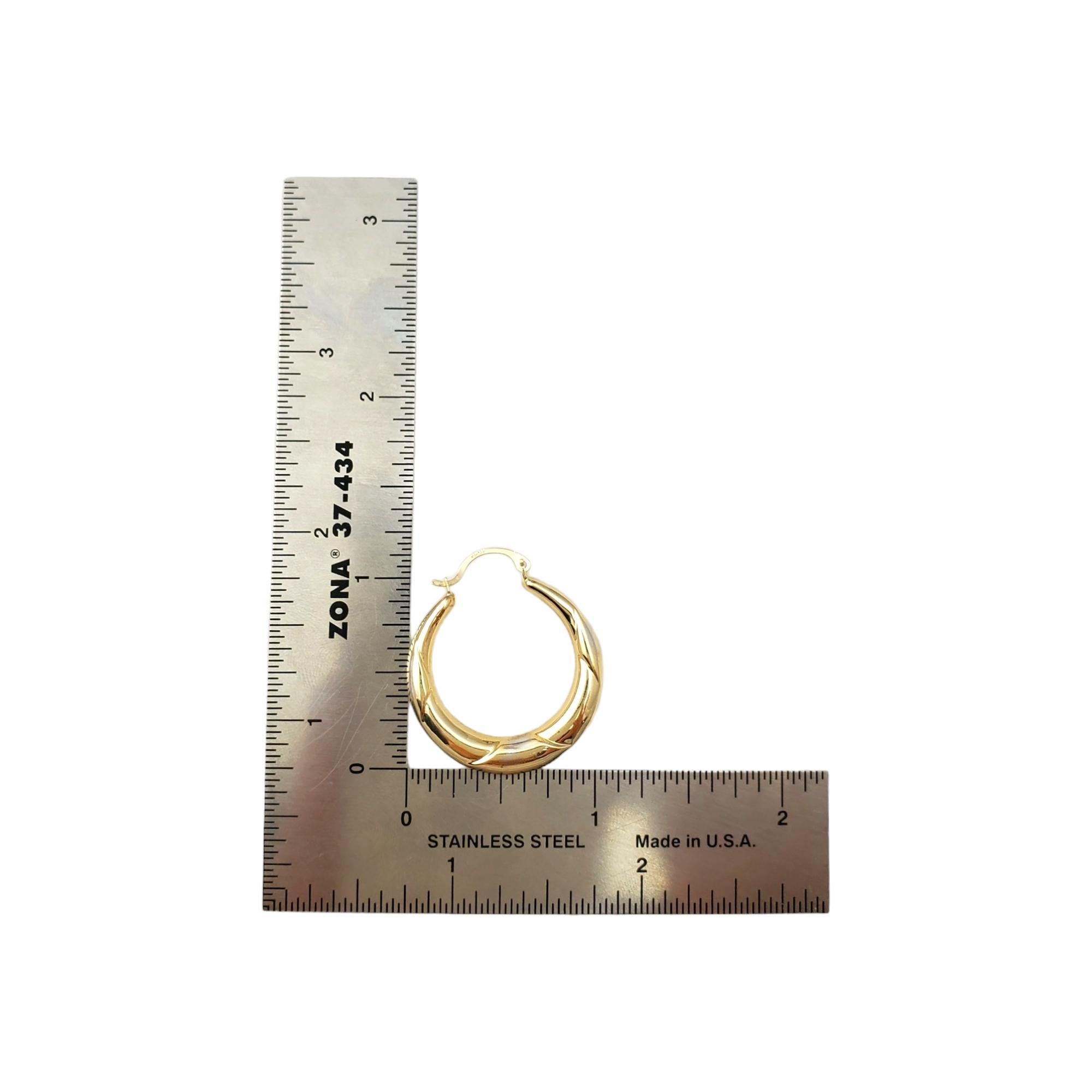 14K Yellow Gold Hoop Earrings #16666 For Sale 6