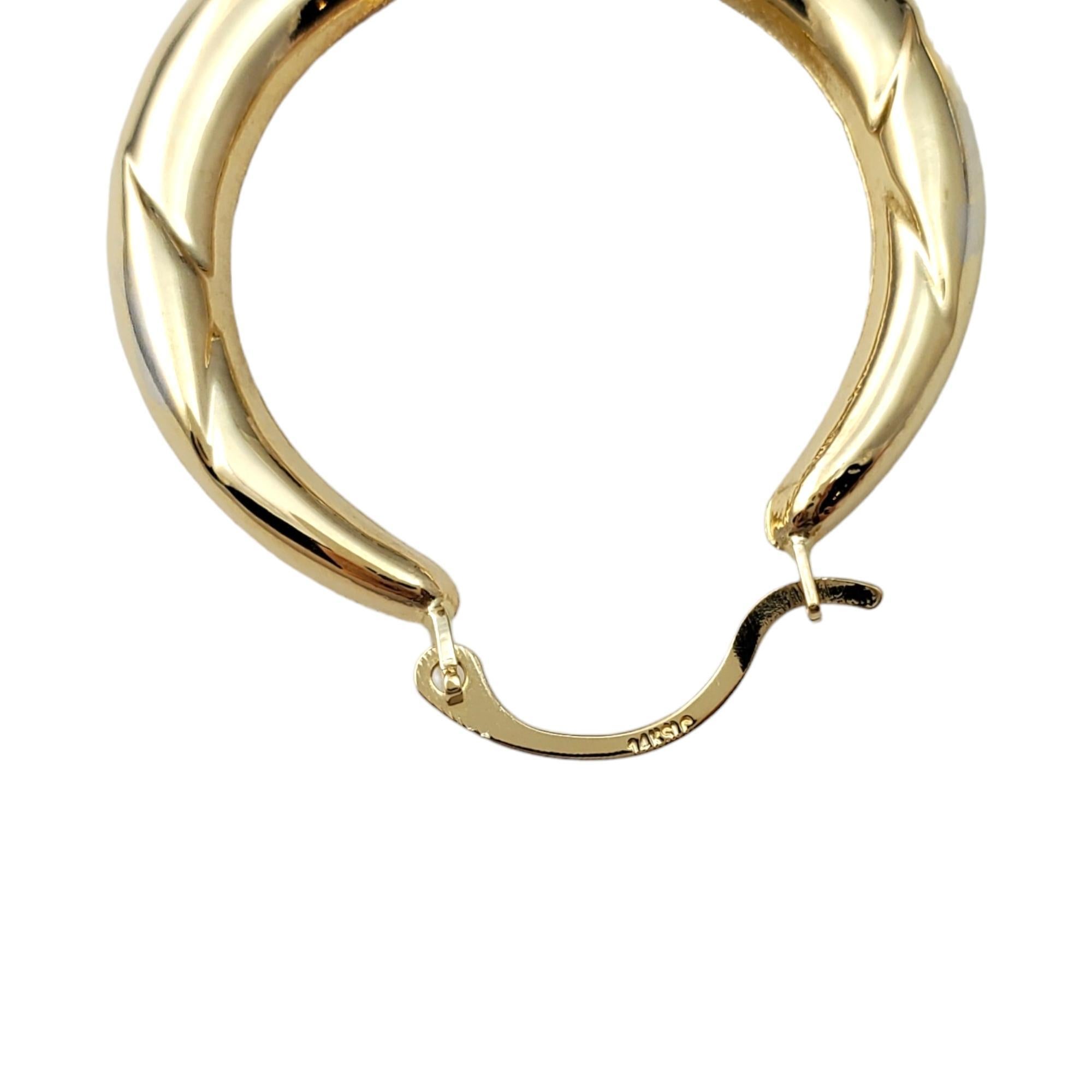 Women's 14K Yellow Gold Hoop Earrings #16666 For Sale