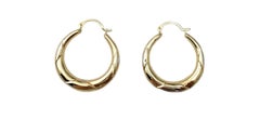 Vintage 14K Yellow Gold Hoop Earrings #16666