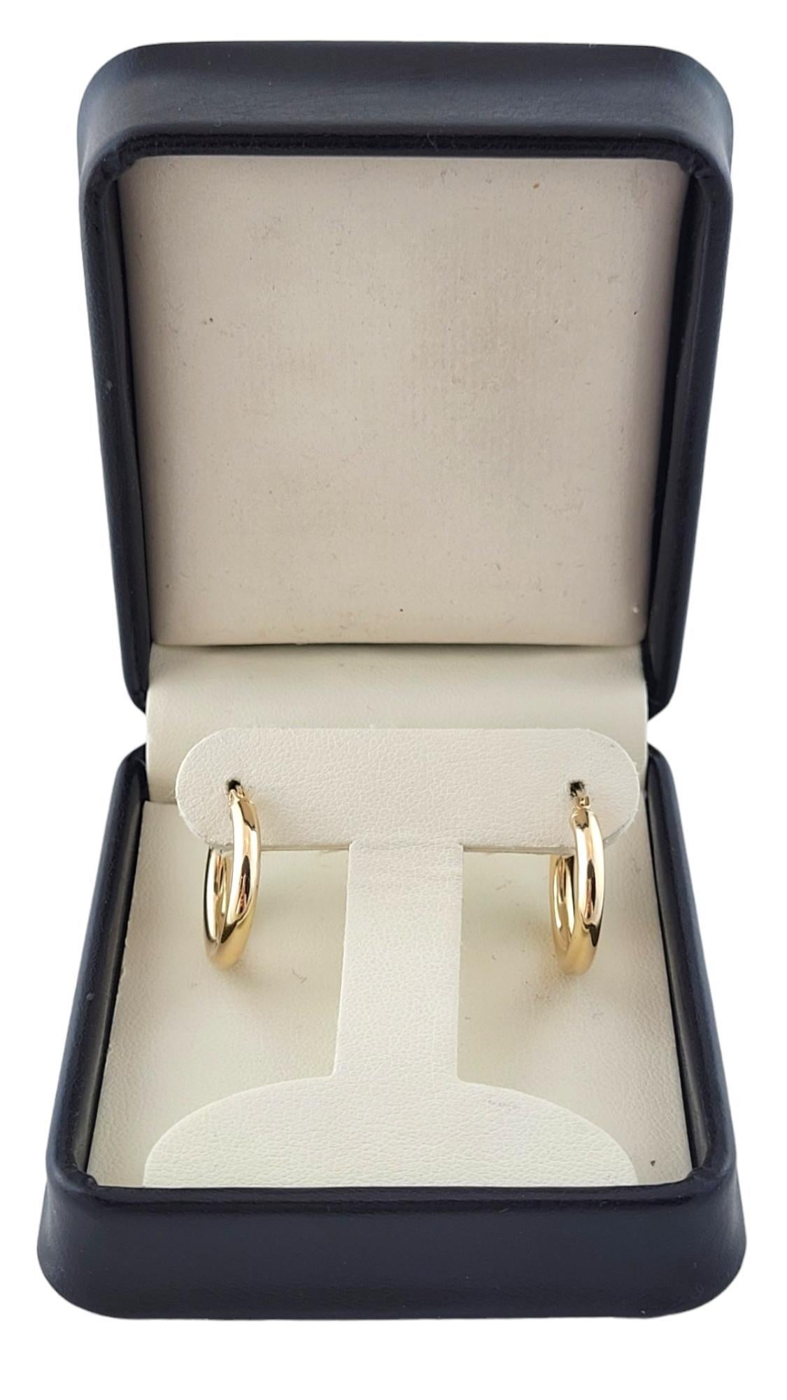 14K Yellow Gold Hoop Earrings #17379 For Sale 2