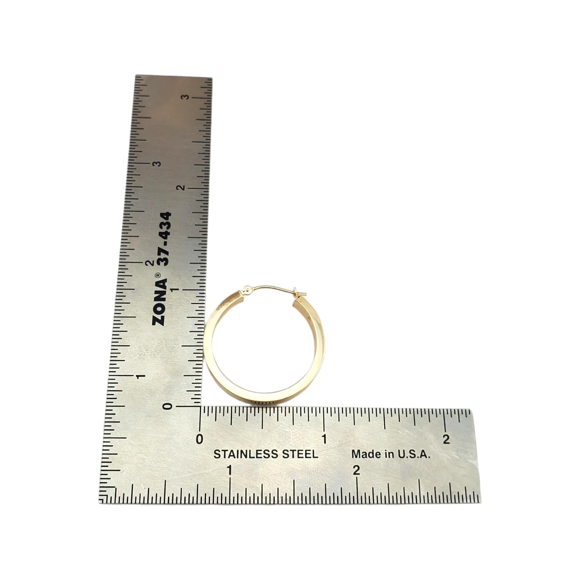 14K Yellow Gold Hoop Earrings #17943 For Sale 3
