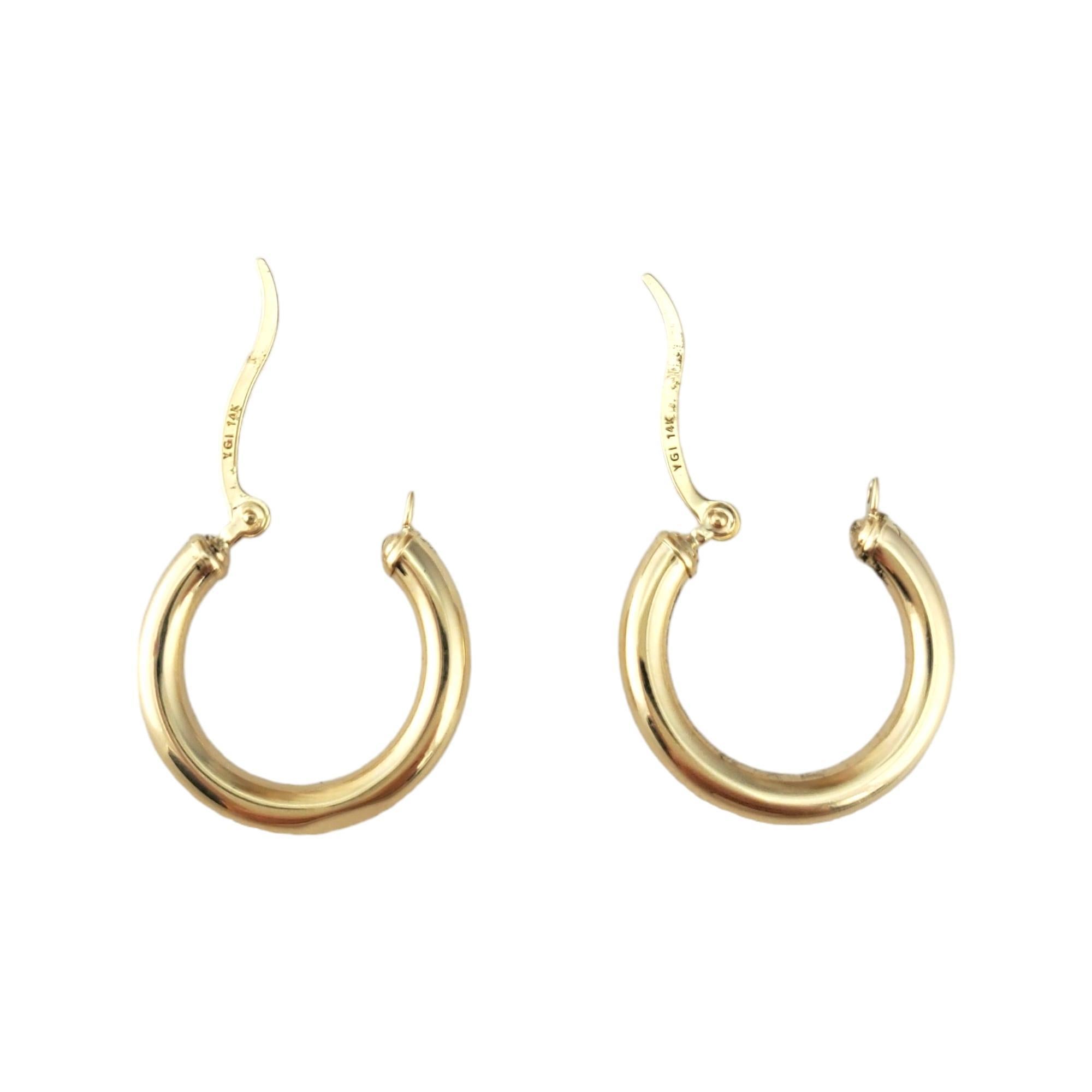 14K Yellow Gold Hoop Earrings #17949 In Good Condition For Sale In Washington Depot, CT