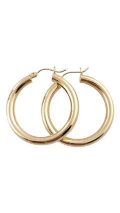 14K Yellow Gold Hoop Earrings #18173