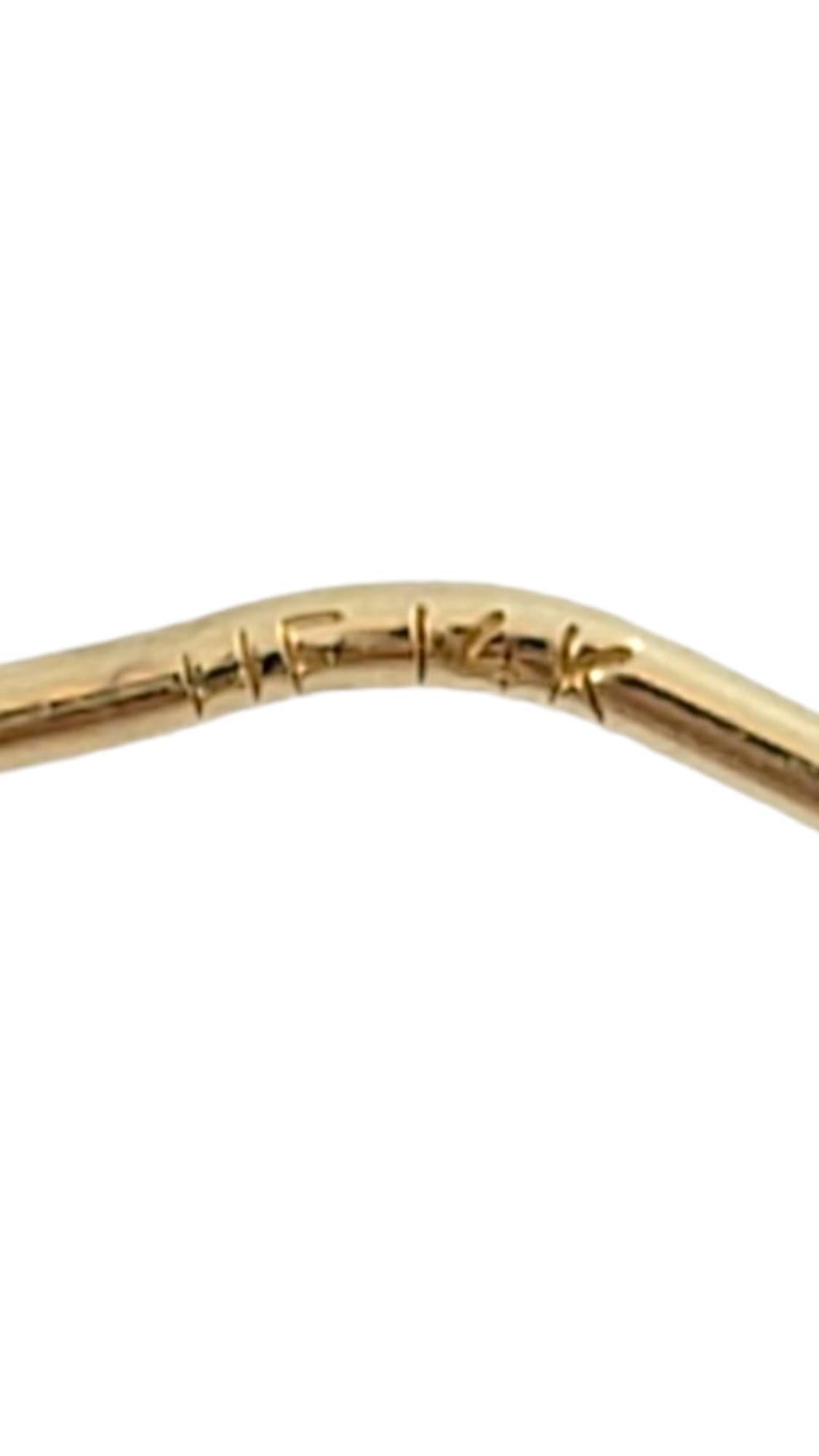 14K Yellow Gold Hoop Earrings #18173 For Sale 2