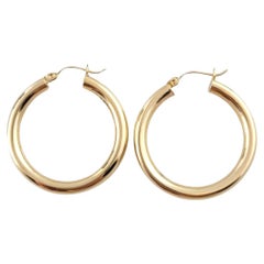 14K Yellow Gold Hoop Earrings #18173
