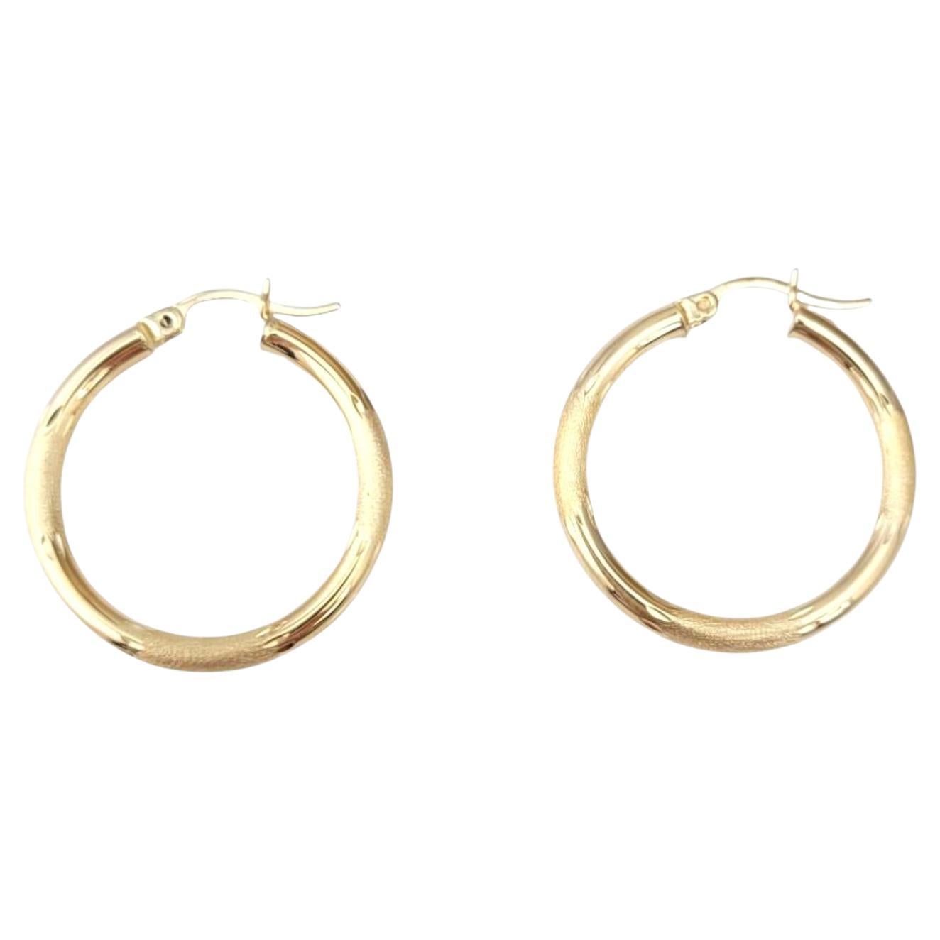 14K Yellow Gold Hoop Earrings #21749 For Sale