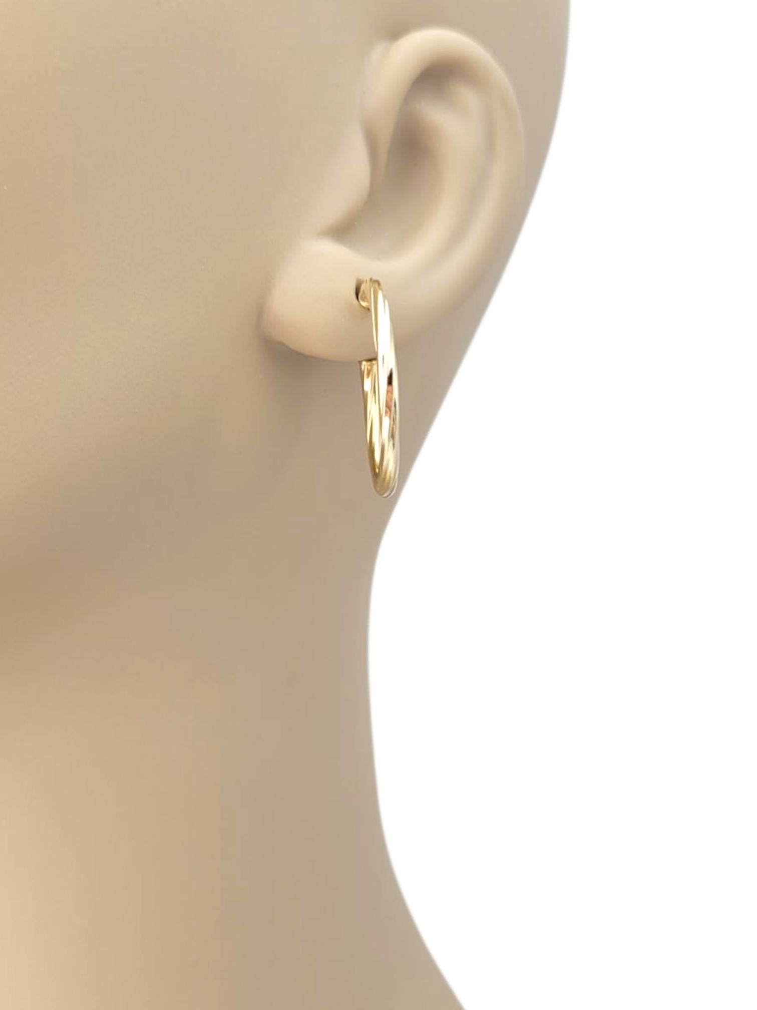 14K Yellow Gold Hoop Earrings #21757 For Sale 2