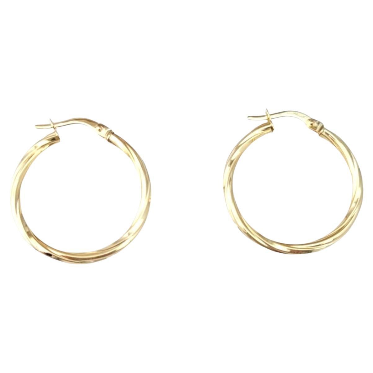 14K Yellow Gold Hoop Earrings #21757 For Sale