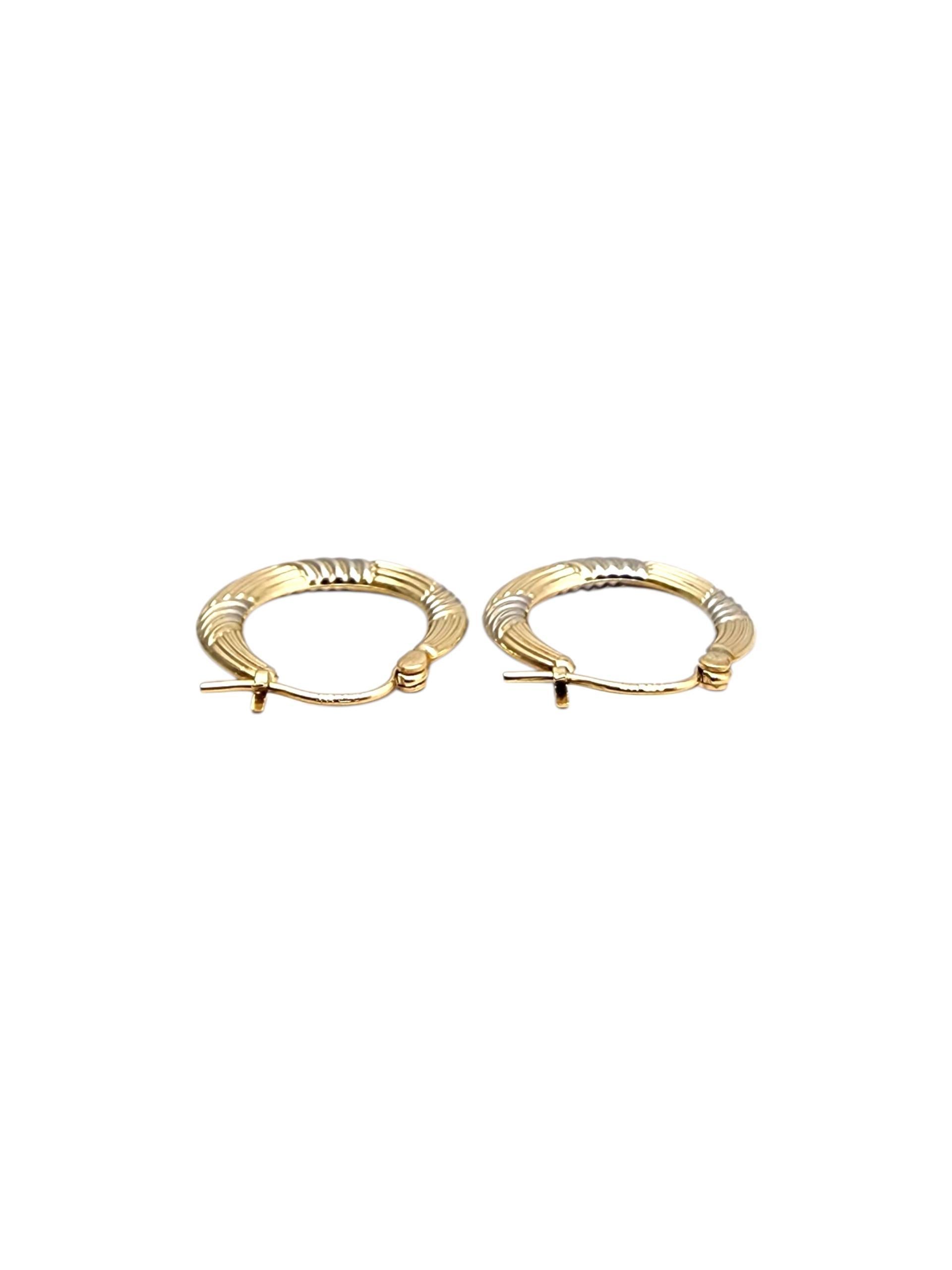 De las mujeres Pendientes de aro de oro amarillo de 14 quilates #22520 en venta