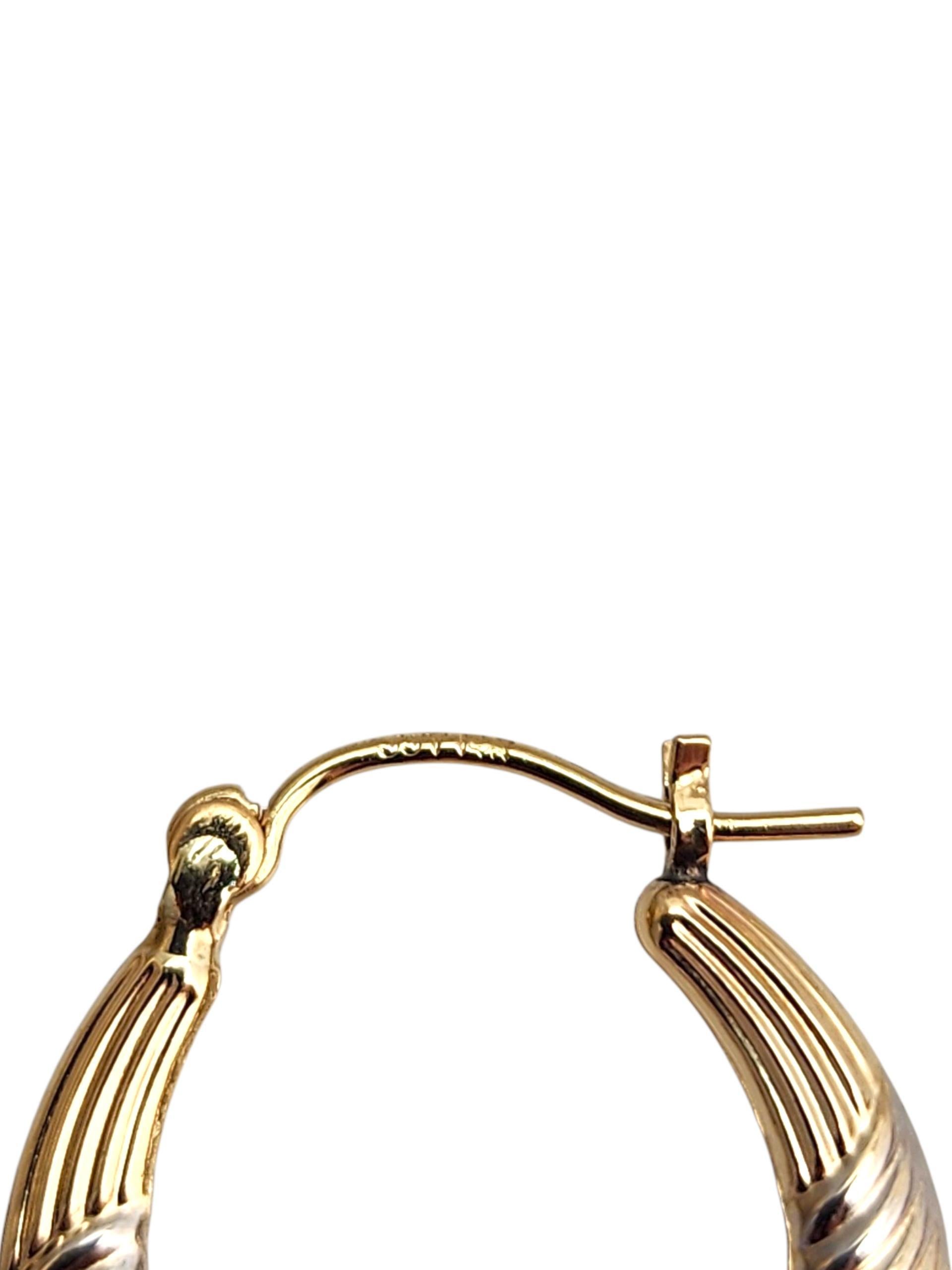 Pendientes de aro de oro amarillo de 14 quilates #22520 en venta 2