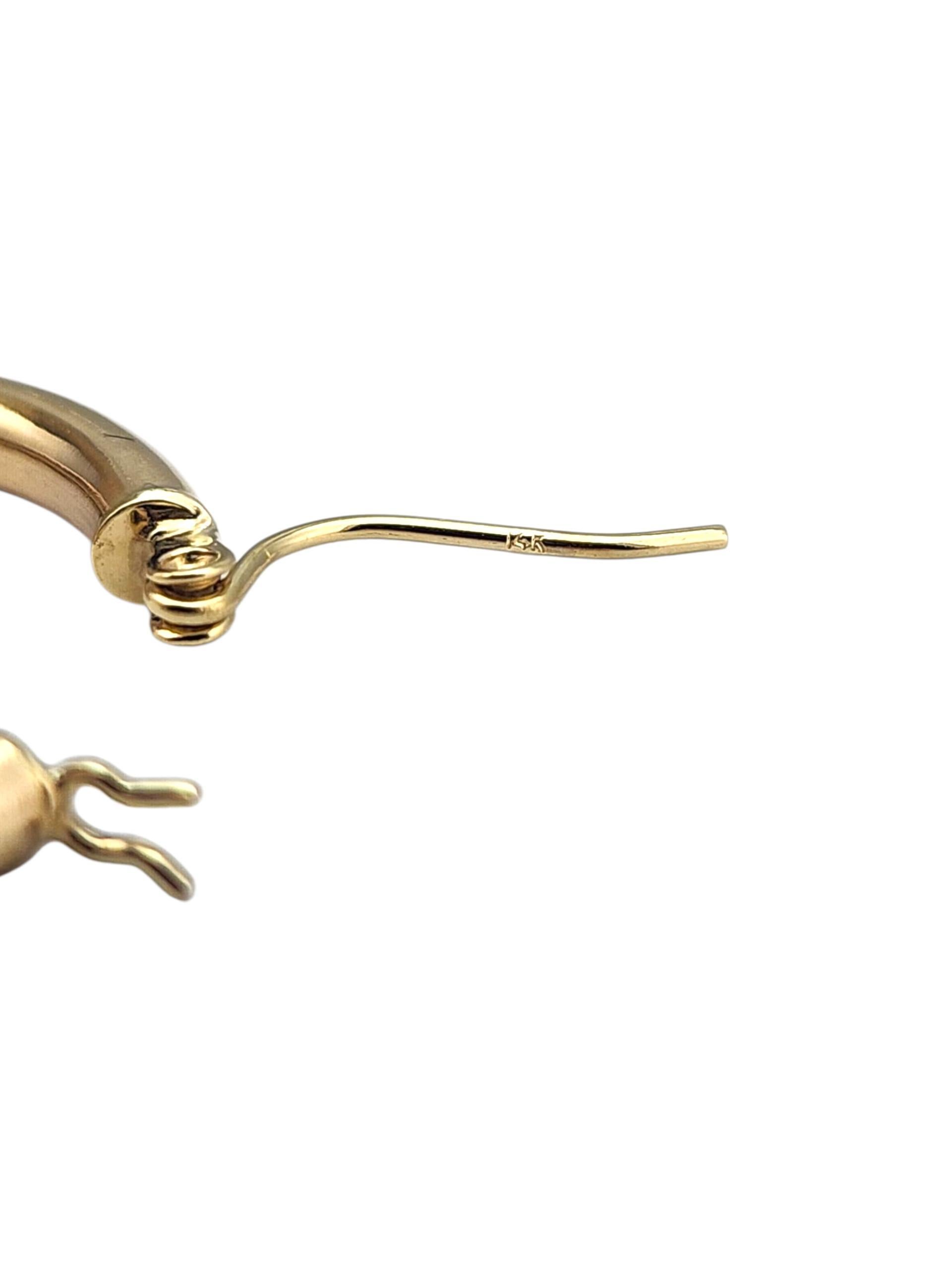 Pendientes de aro de oro amarillo de 14 quilates #22696 en venta 2