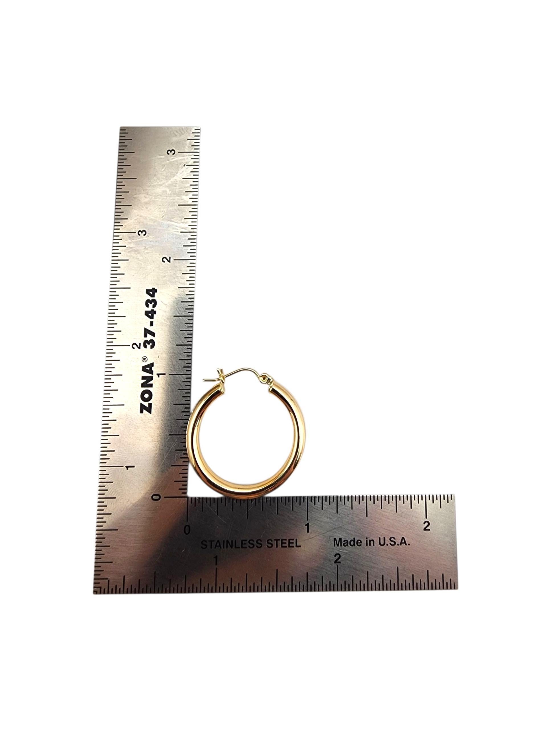 Pendientes de aro de oro amarillo de 14 quilates #22696 en venta 3