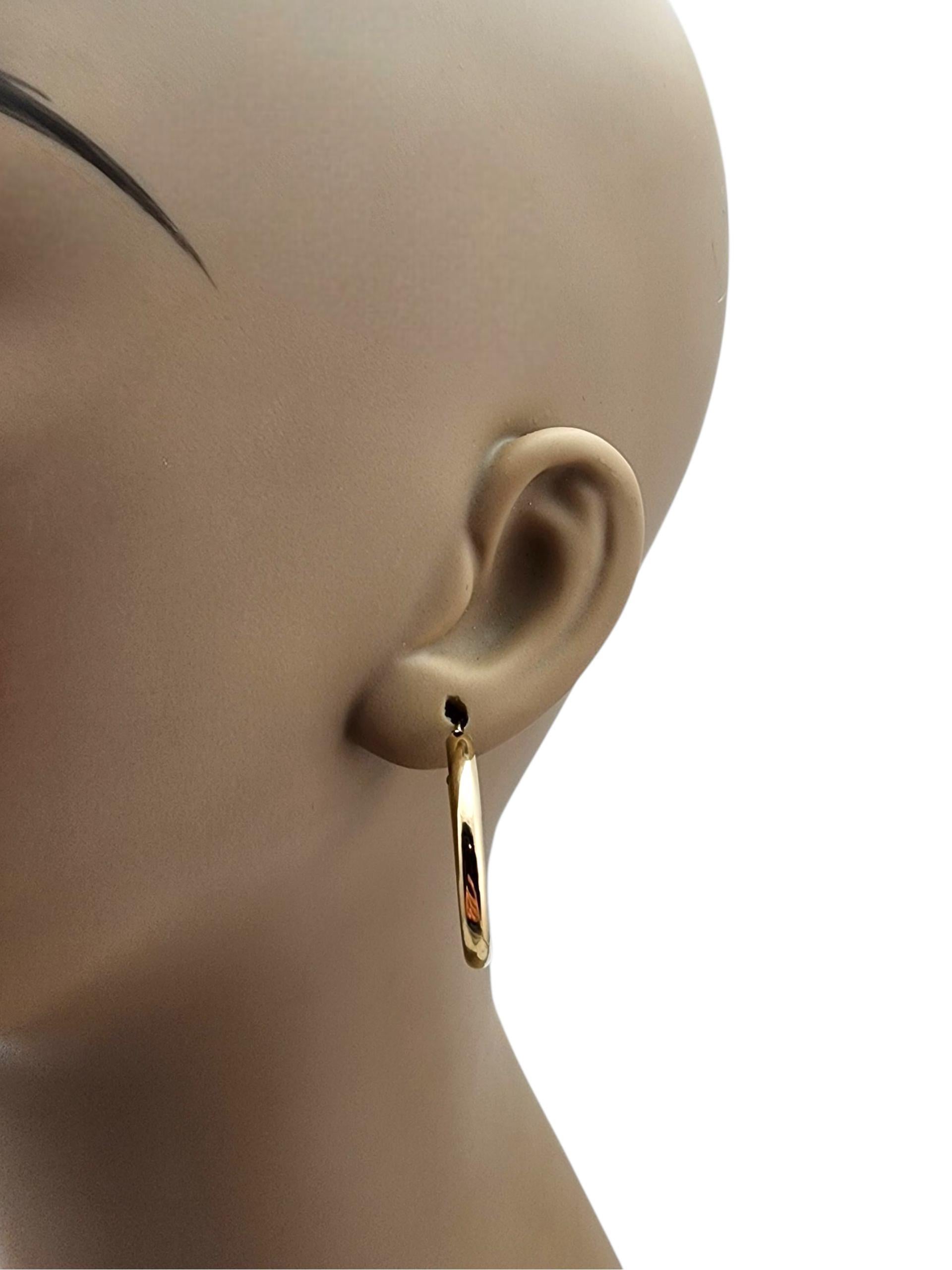 Pendientes de aro de oro amarillo de 14 quilates #22696 en venta 4