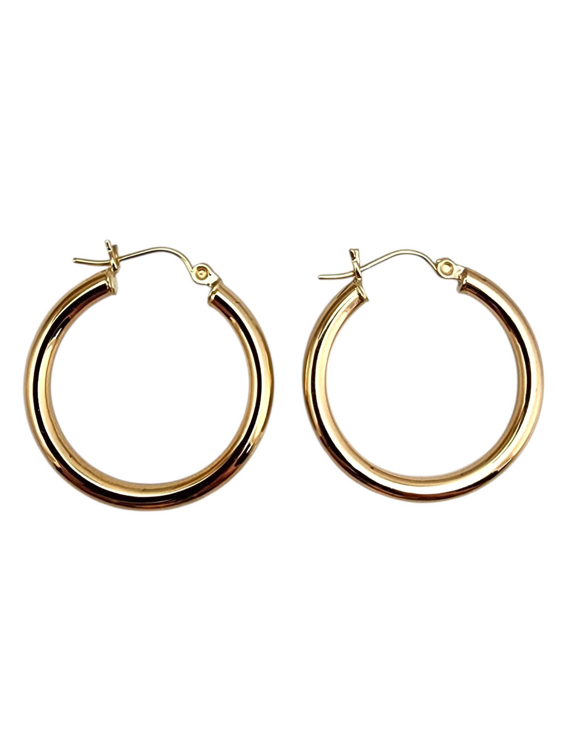 Pendientes de aro de oro amarillo de 14 quilates #22696