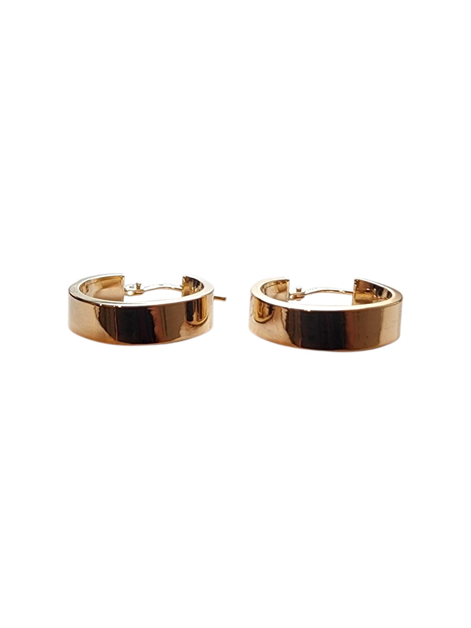 De las mujeres Pendientes de aro de oro amarillo de 14 quilates #22792 en venta
