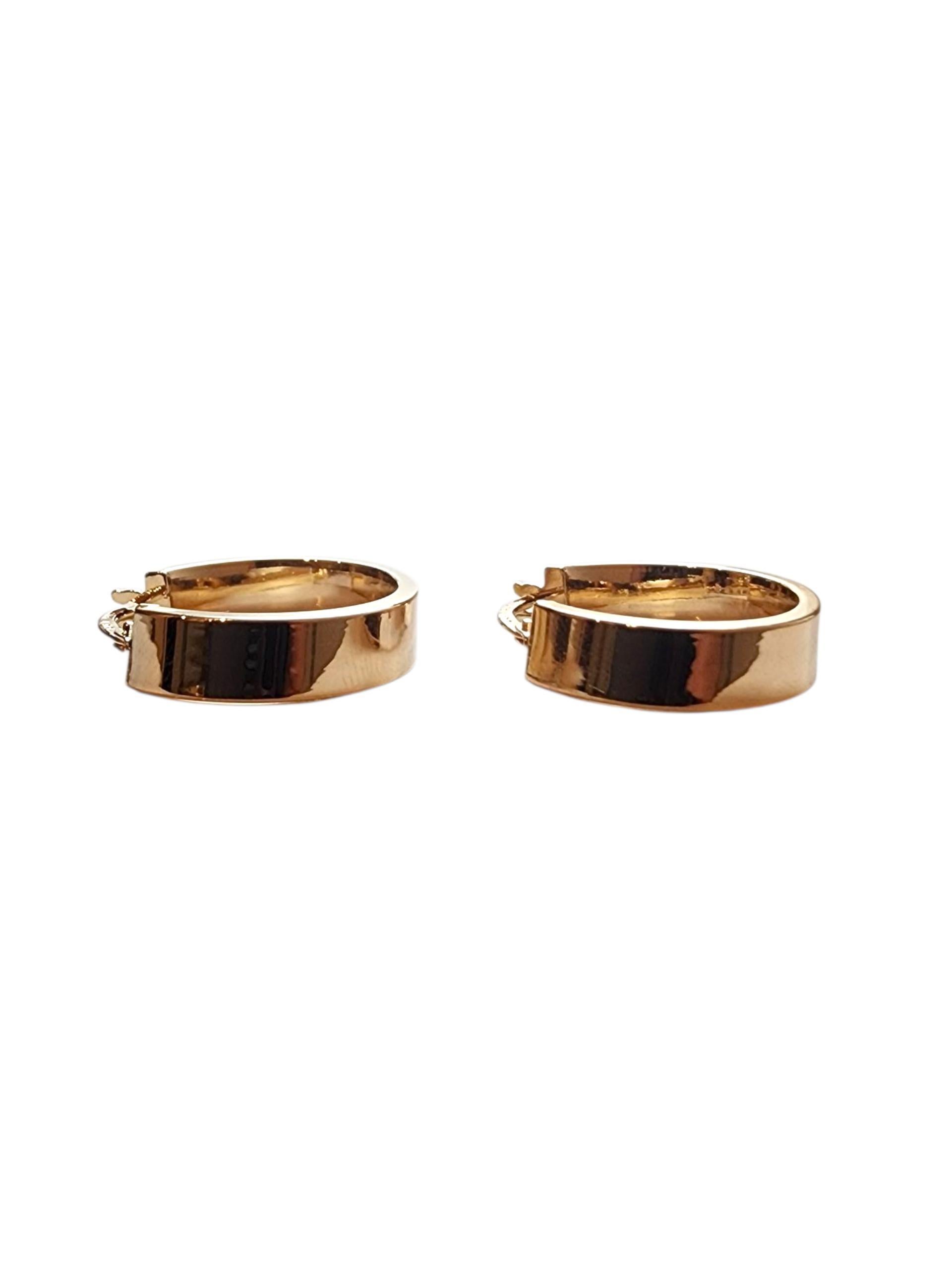 Pendientes de aro de oro amarillo de 14 quilates #22792 en venta 1