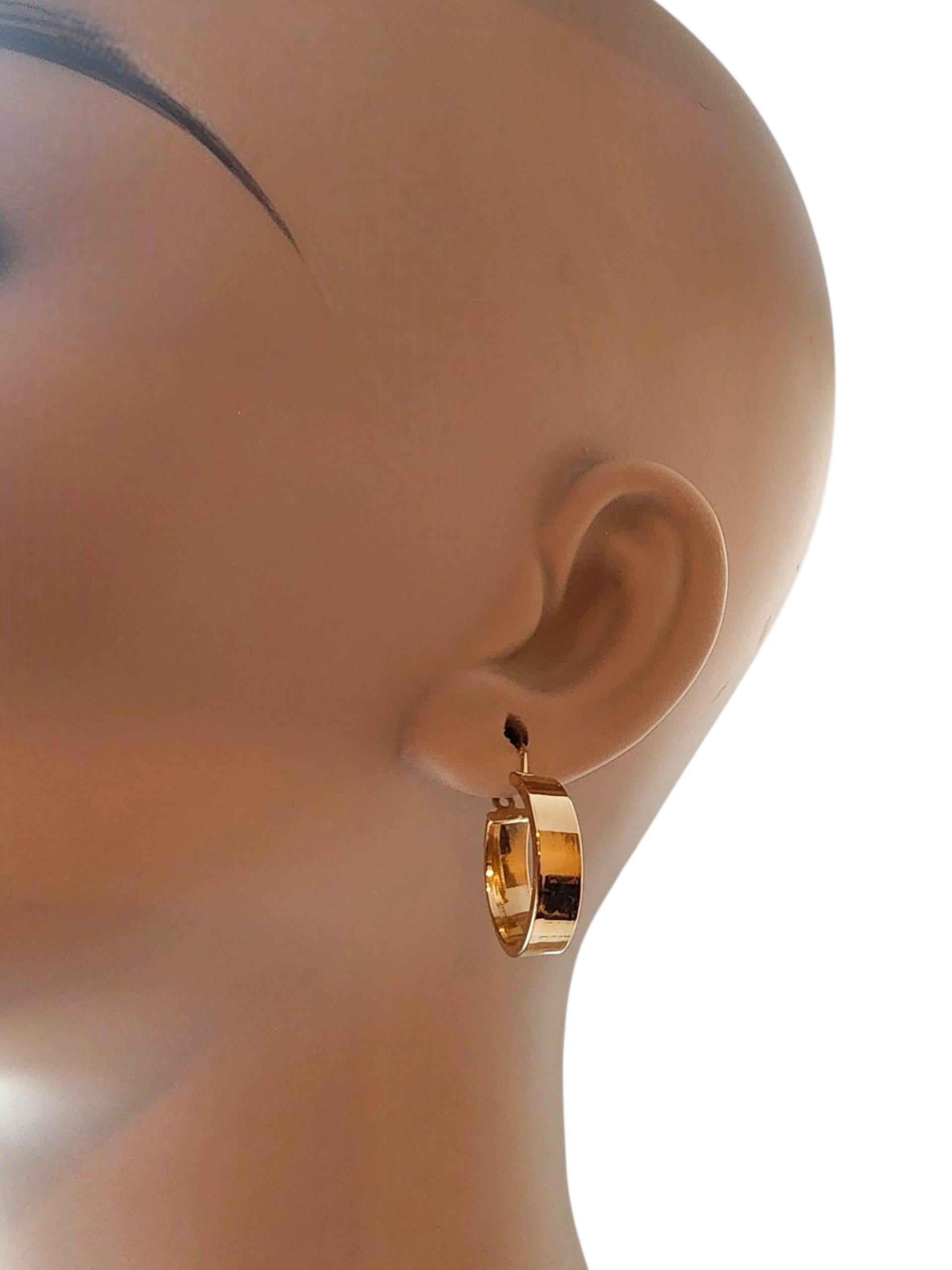 Pendientes de aro de oro amarillo de 14 quilates #22792 en venta 4