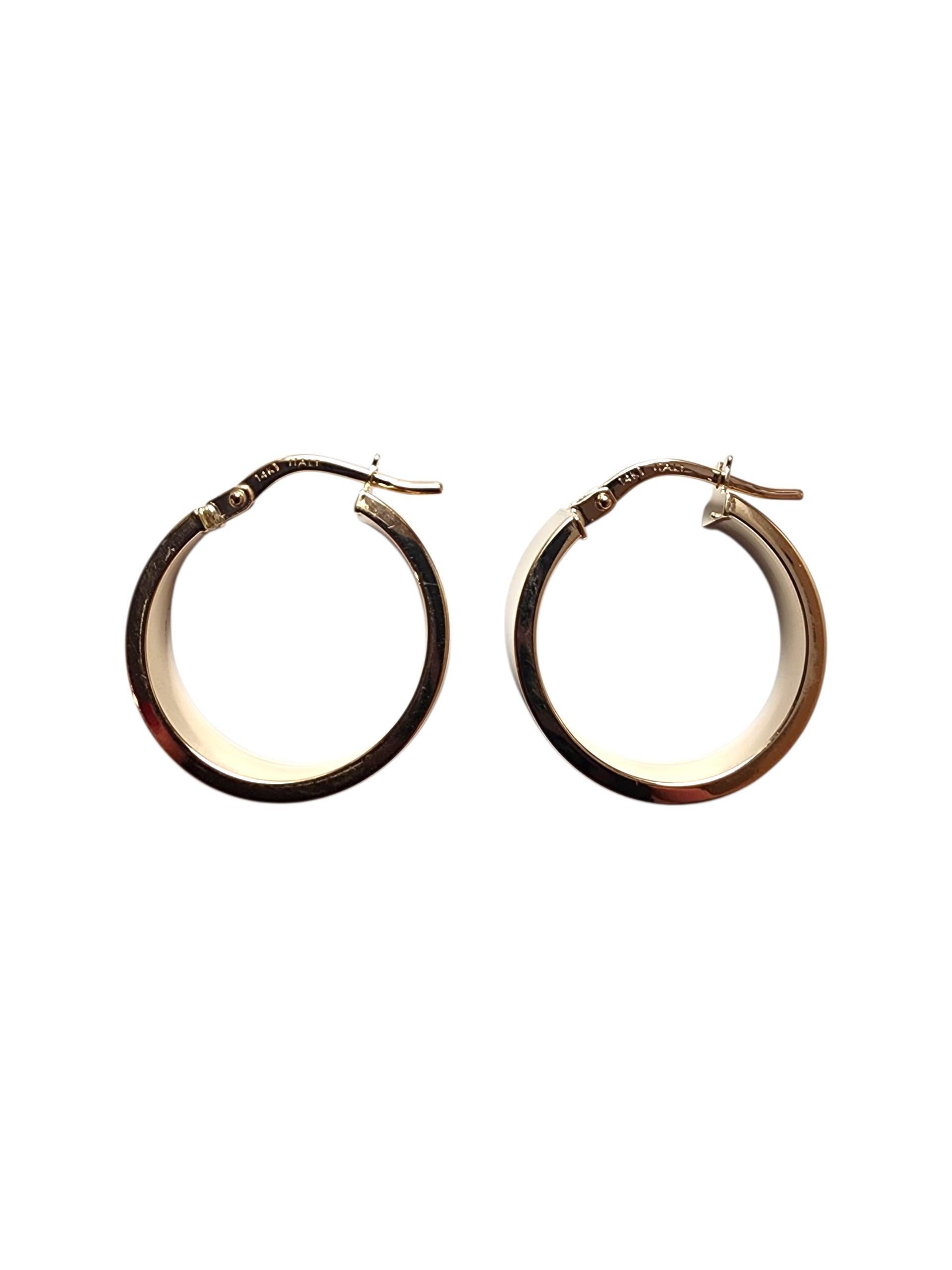 Pendientes de aro de oro amarillo de 14 quilates #22792 en venta