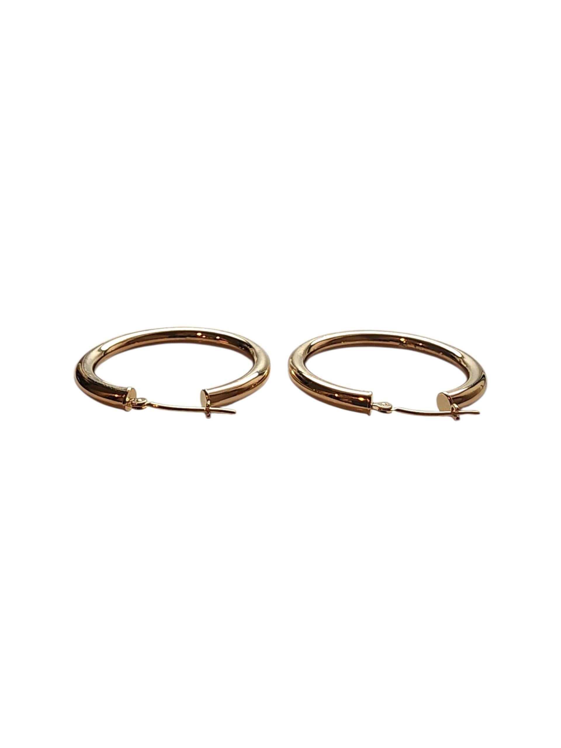 Pendientes de aro de oro amarillo de 14 quilates #22794 en venta 1