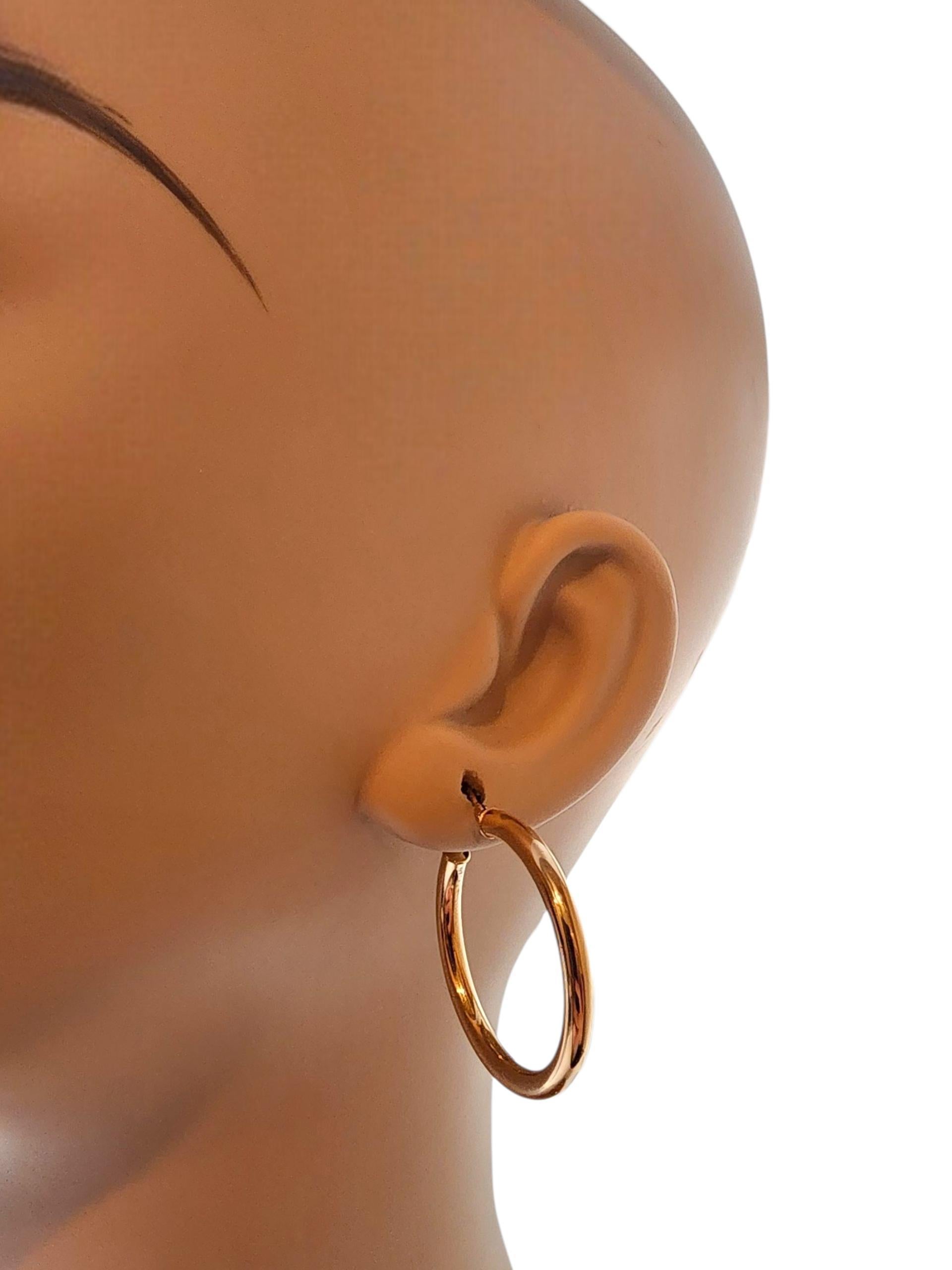Pendientes de aro de oro amarillo de 14 quilates #22794 en venta 3
