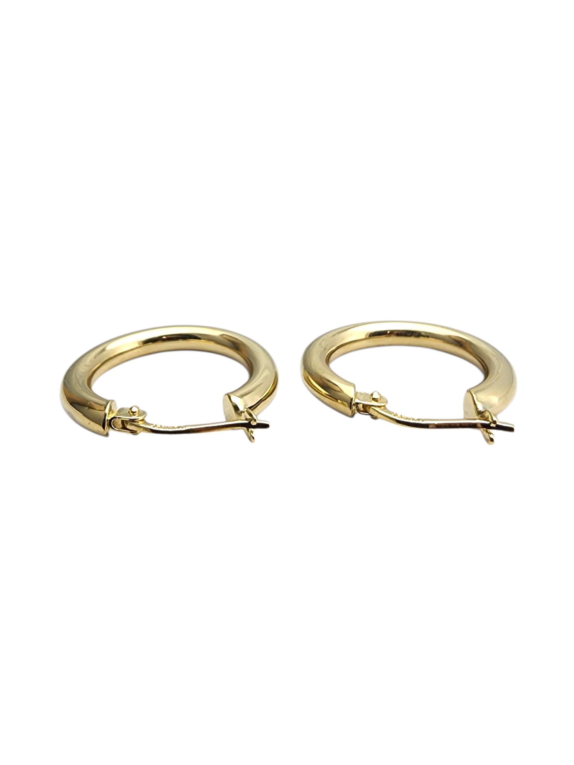 Women's 14K Yellow Gold Hoop Earrings #22856 For Sale