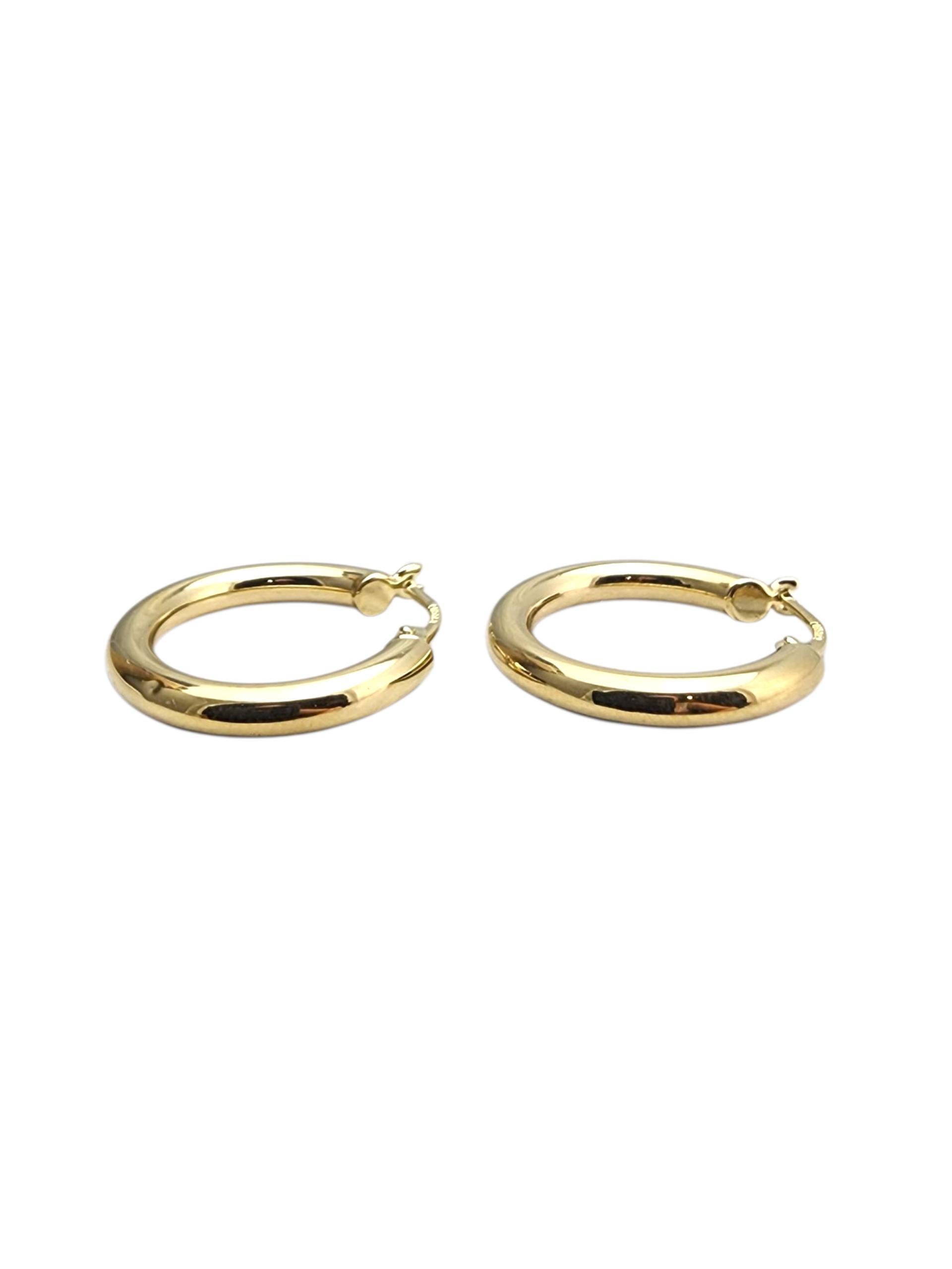 14K Yellow Gold Hoop Earrings #22856 For Sale 1