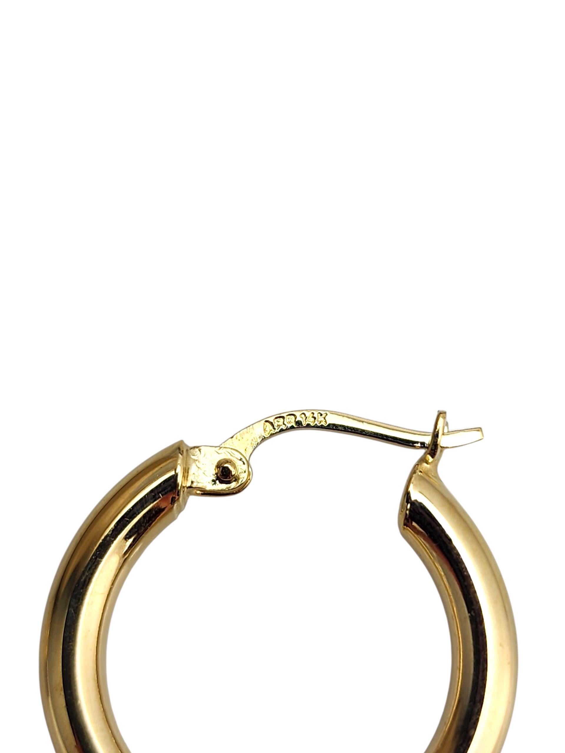 14K Yellow Gold Hoop Earrings #22856 For Sale 2