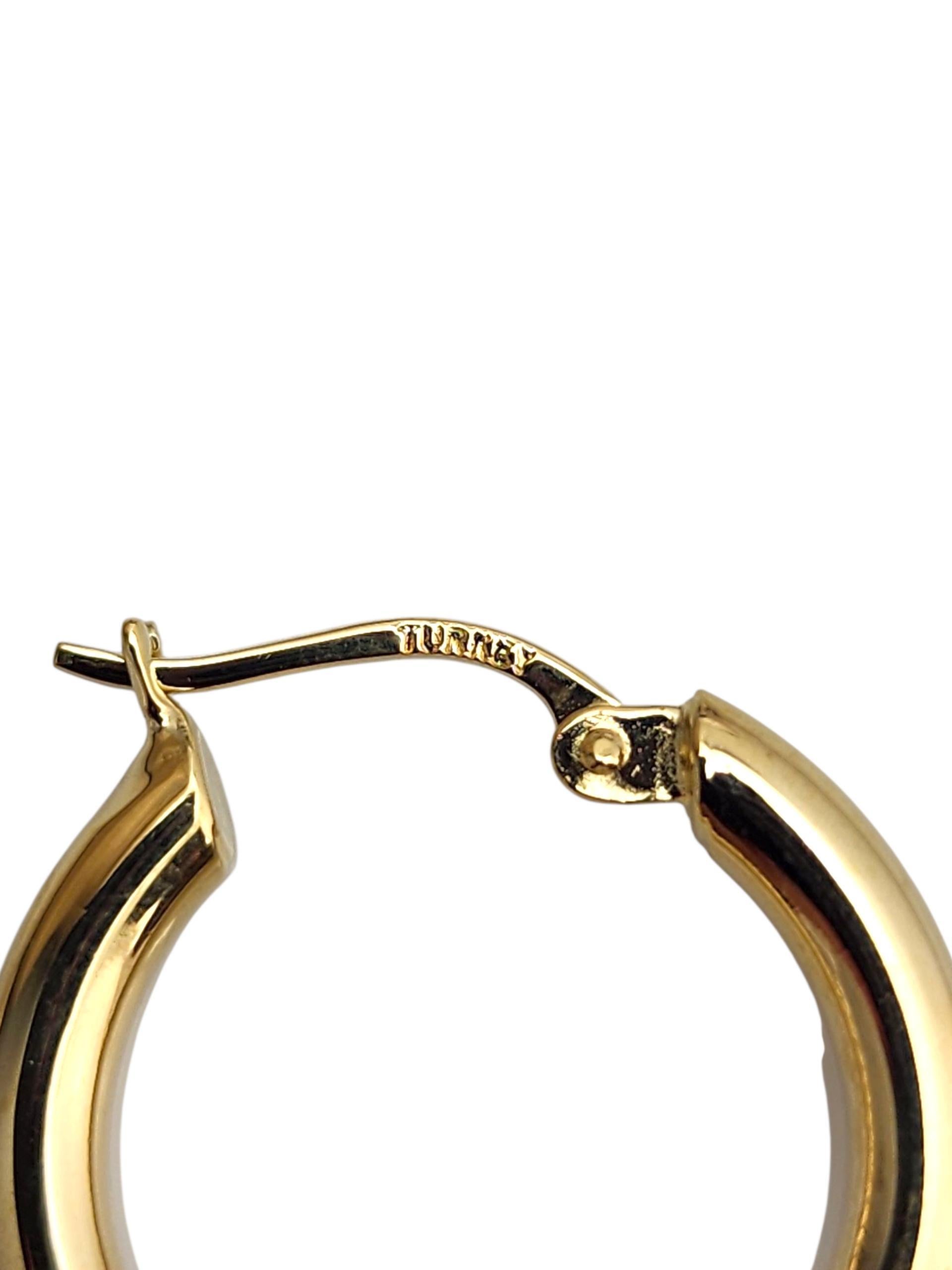 14K Yellow Gold Hoop Earrings #22856 For Sale 3