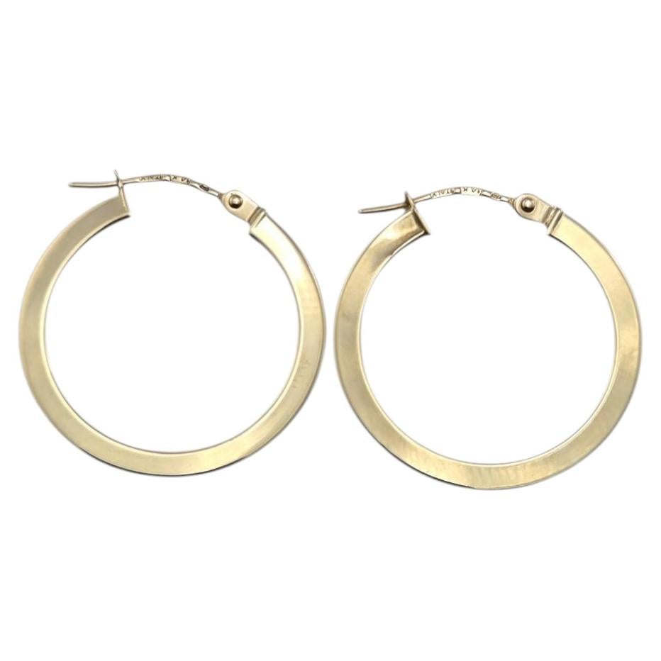 Pendientes de aro de oro amarillo de 14 quilates #24864