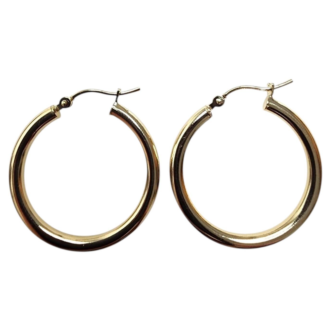 Pendientes de aro de oro amarillo de 14K n.º 25522