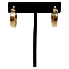 Pendientes de aro de oro amarillo de 14k Circa años 80