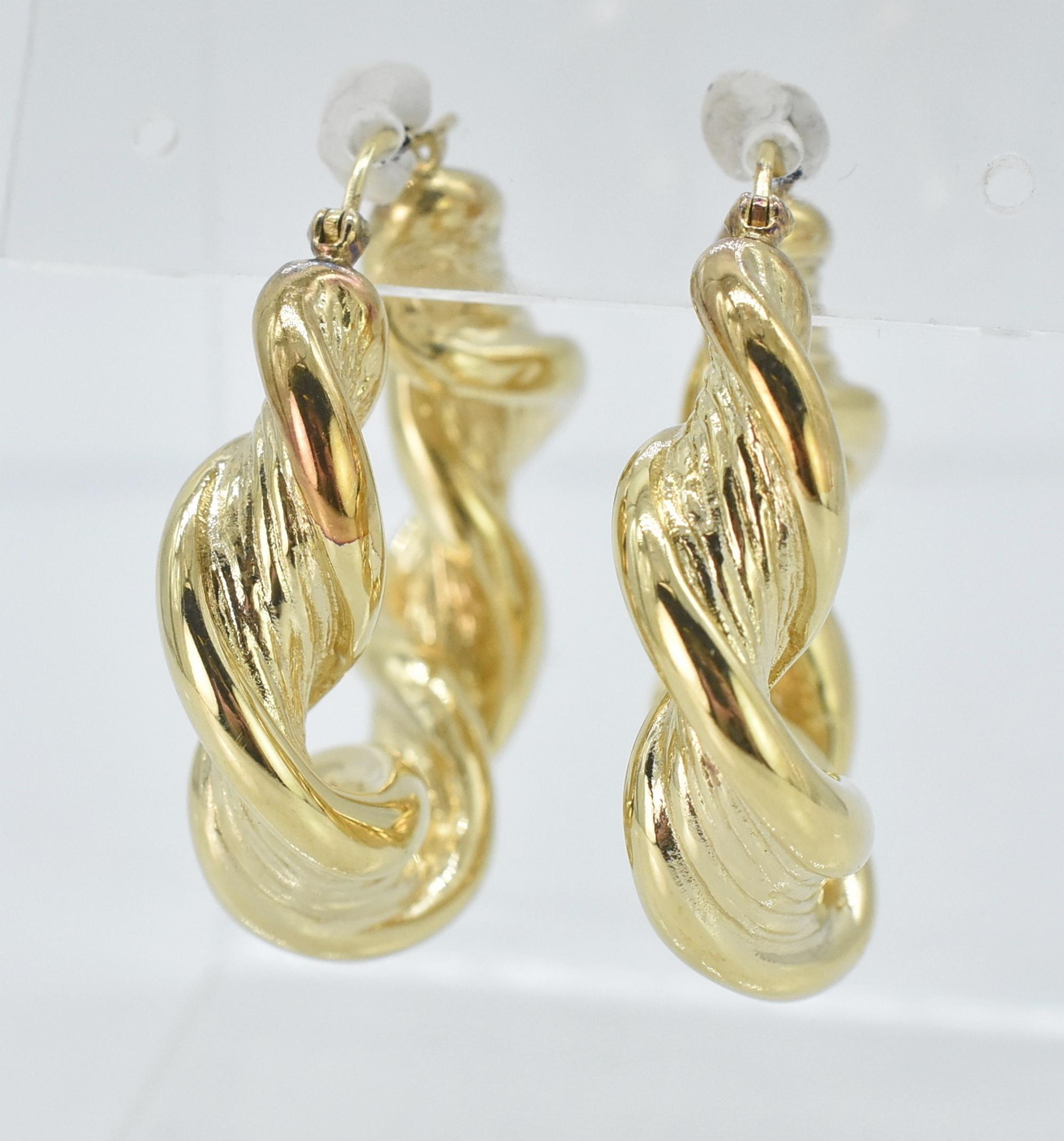 14k Yellow Gold Hoop Earrings For Sale 1